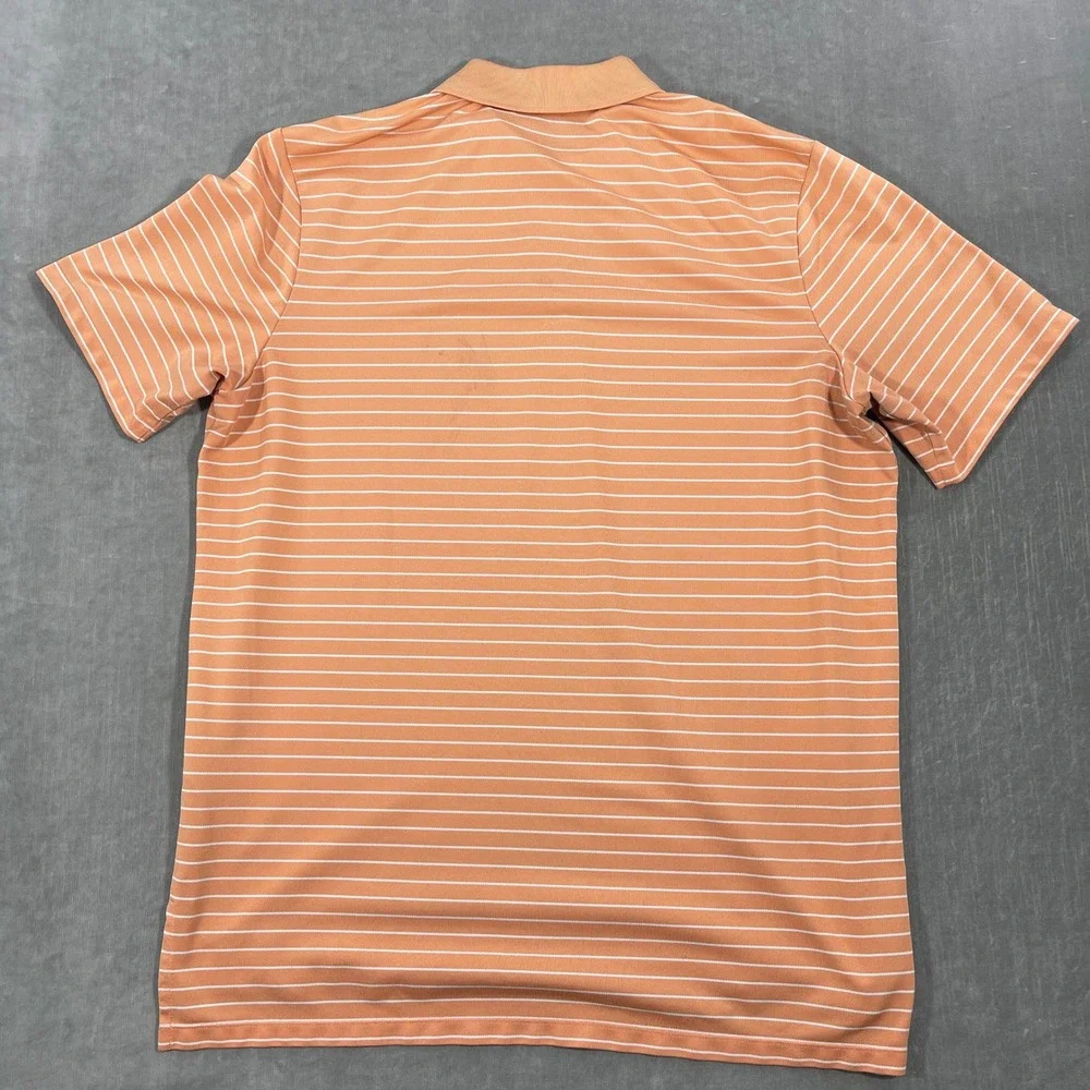 RLX Ralph‎ Lauren Men's Large Striped Orange Athletic Golf Polo Shirt